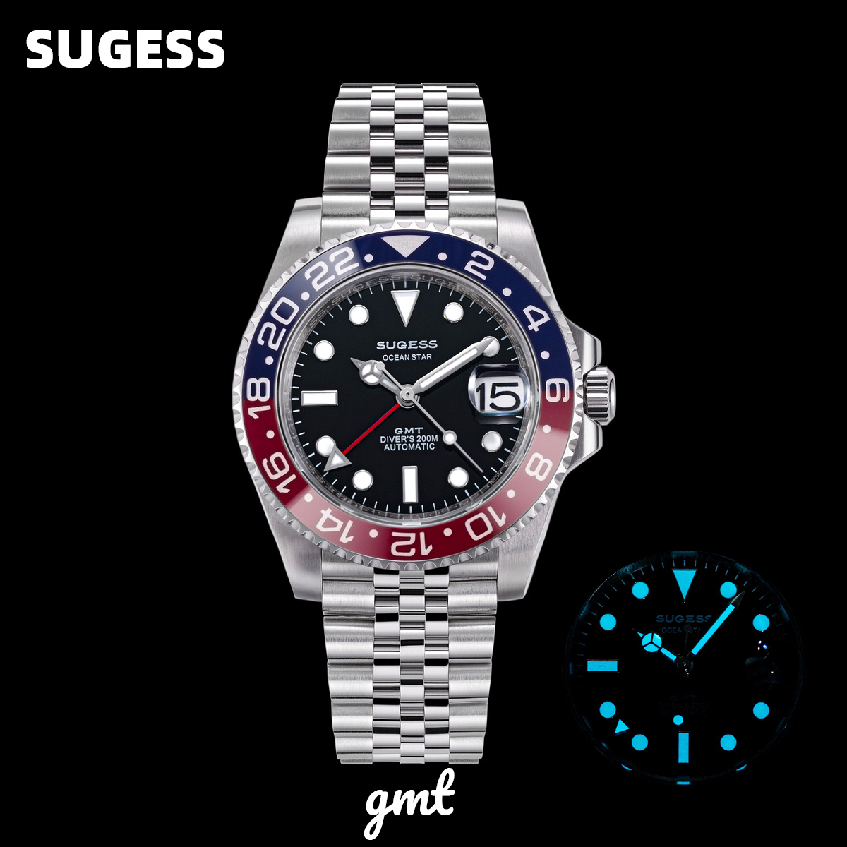 Rolex Watch Datejust - Sugess GMT 남성용 다이빙 시계 오토매틱