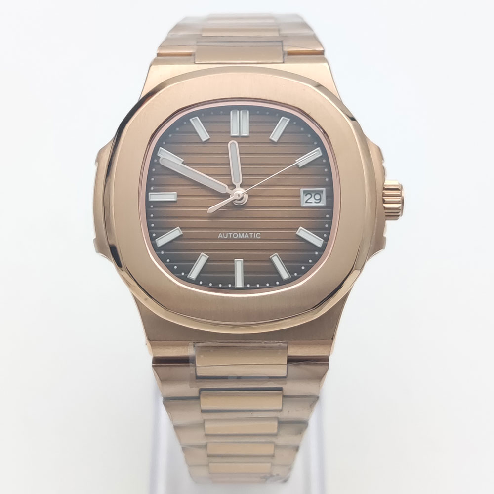 Patek Philippe Watch Nautilus - 럭셔리 로즈 골드 40MM 스퀘어 NH35