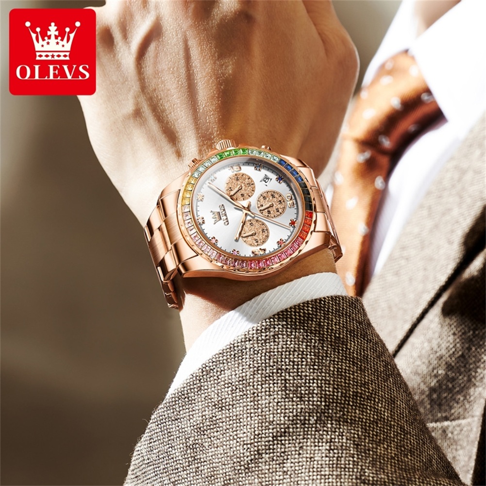 OLEVS 2939 남성용 럭셔리 쿼츠 무브먼트 레인보 - Rolex Watch Datejust 리뷰 및 가격