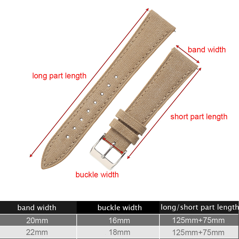 수제 슬림 시계 스트랩 18mm 20mm 22mm 빈티 - Canvas Strap Watch 리뷰 및 가격