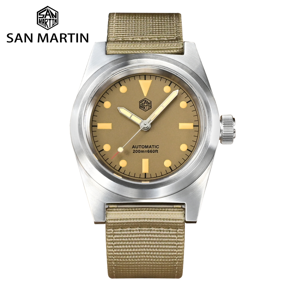 San Martin 남성용 자동 기계식 시계, 파일럿  - Tropic Strap Vintage 리뷰 및 가격